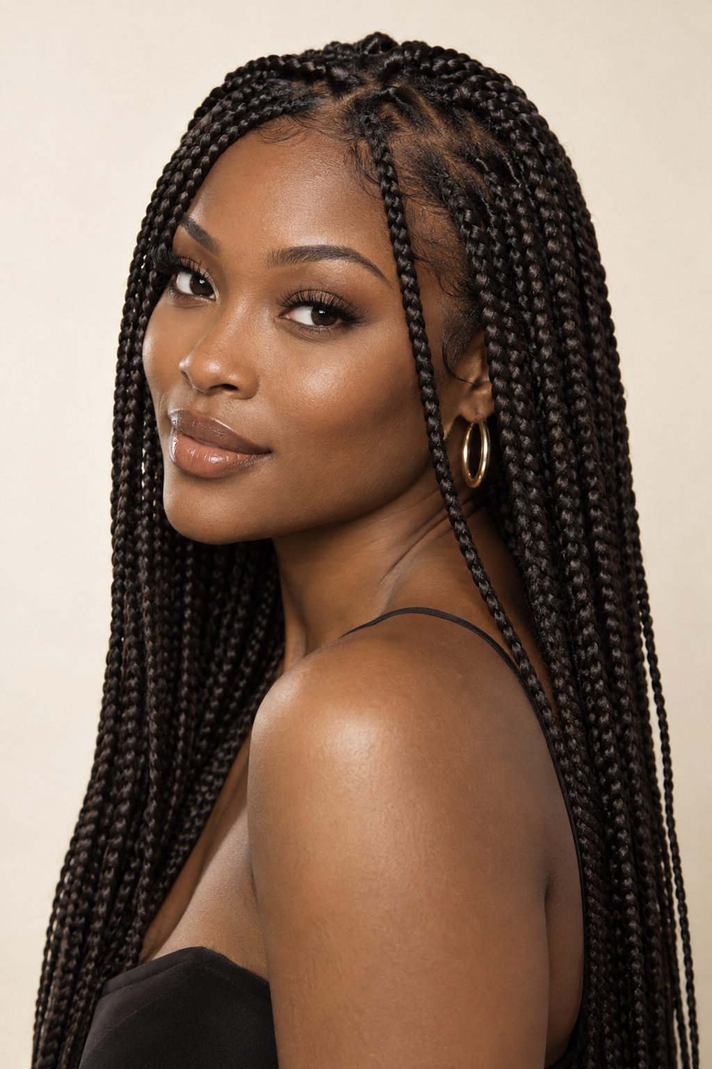 Long medium knotless box braids