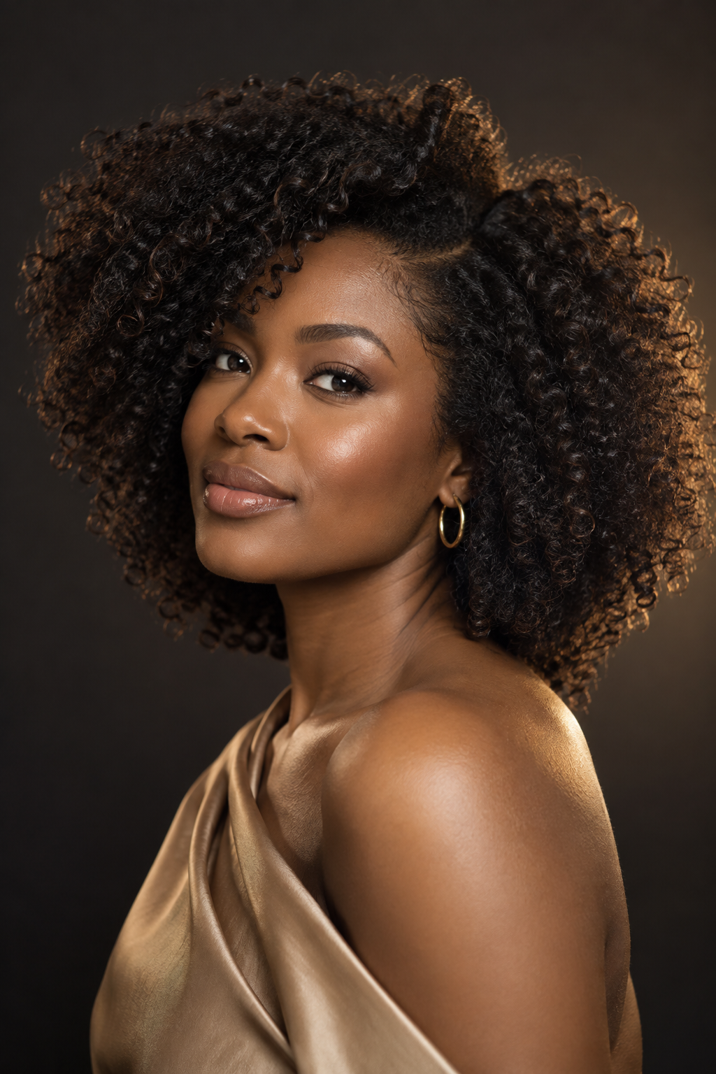 Defined natural curls with soft volume